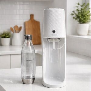 SodaStream White Sparkling Water Maker with Bottle